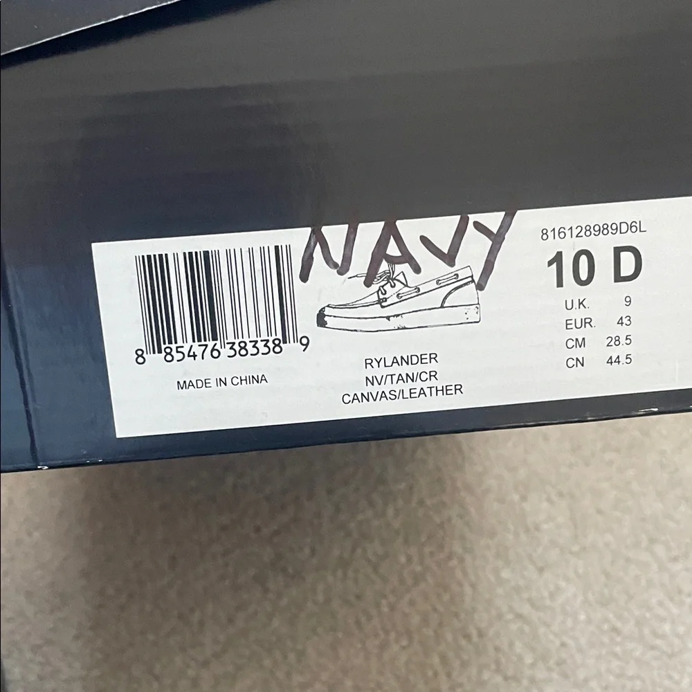 Polo by Ralph Lauren Navy and Tan Boat Shoes